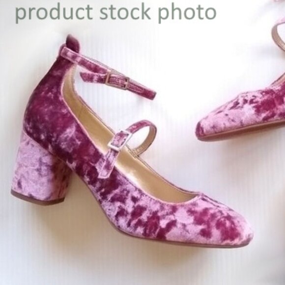 NWOT Circus by Sam Edelman JOYCE Mauve Velvet Mary Jane Shoes - Picture 2 of 8